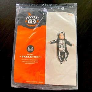 Infant skeleton hooded jumpsuit